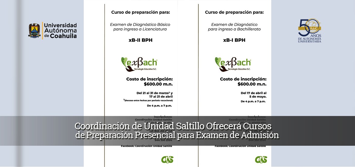 thumbnail_Slider Coordinación de Unidad Saltillo Ofrecerá Cursos de Preparación Presencial para Exámenes de Admisión