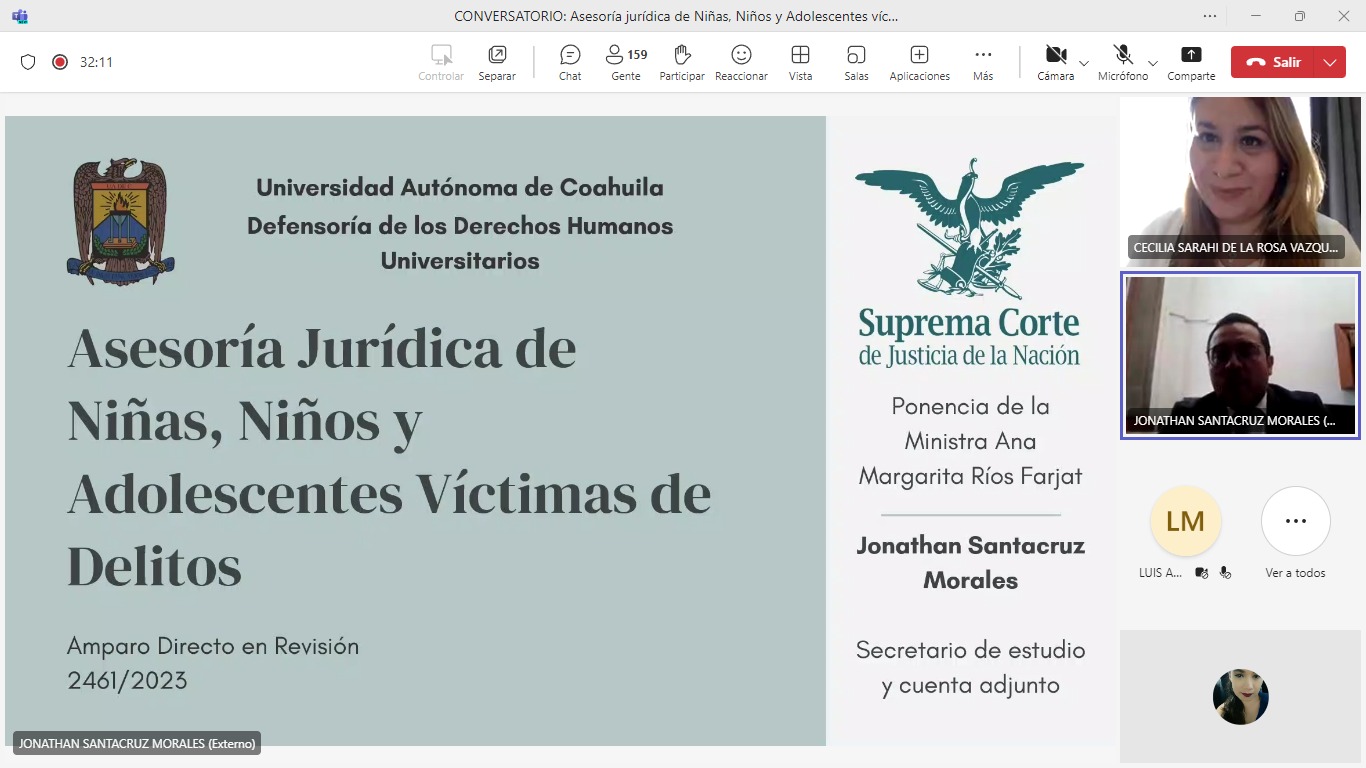 Conversatorio Asesoría jurídica de niñas, niños y adolescentes víctimas de delitos